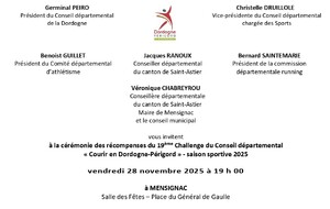 Récompense Challenge &quot;Courir en Dordogne&quot; 28-11 Mensignac