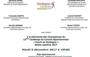 Cérémonie des récompenses du challenge départemental  COURIR en DORDOGNE  Saison 2017