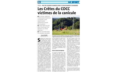 Les Crêtes du COCC reportées