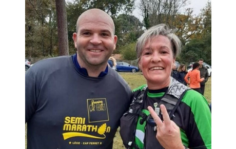 Semi-Marathon Lège - Cap-Ferret 21 novembre 2021. Christine et Gaetan participaient ce dimanche 21 novembre au semi-marathon Lège - Cap-Ferret.