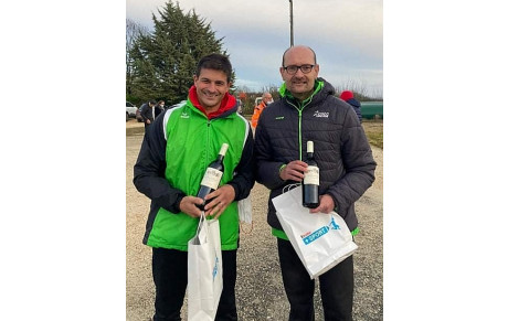 Podium pour Christophe et  Alain dimanche 26 décembre à la corrida de fin d'année à NAUSSANNESS