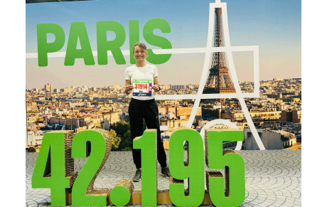 Trois vert Finishers au Marathon de Paris.
