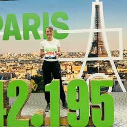 Trois vert Finishers au Marathon de Paris.